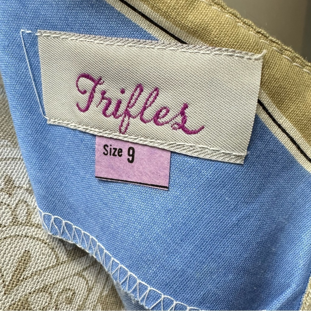 Vintage 70s 9 S Sundress Strappy Mod Rainbow Chevron Striped Disco Fit Flare - Picture 5 of 5